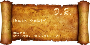 Dudik Rudolf névjegykártya
